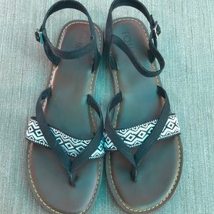 Tom's Black Canvas Lexie Sandals